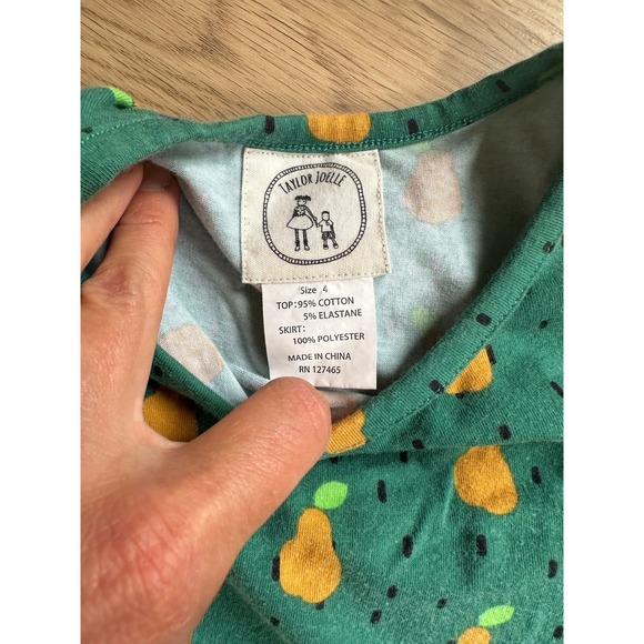 Taylor Joelle Tutu Dress Green Pears Size 4 Girls Tulle - Picture 2 of 3